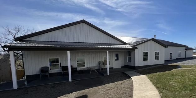 Wide view of completed pole barn project