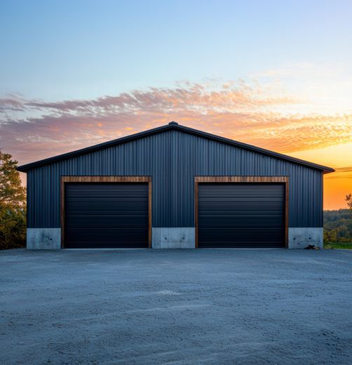 Custom garage built by Amish Pole Buildings in Fredericksburg, Ohio