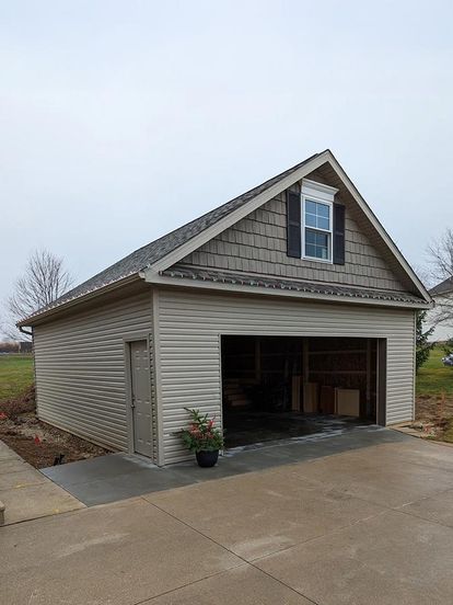 Custom building with metal roof and siding