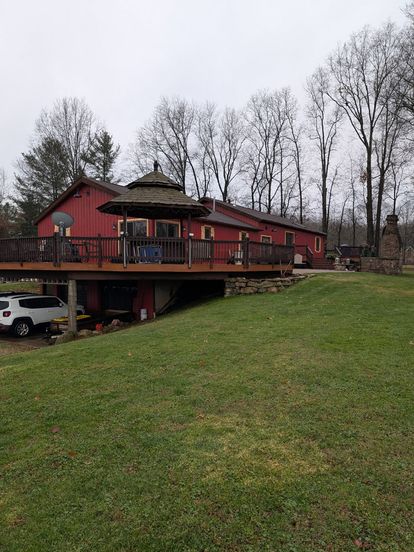 Custom post-frame barn with metal siding